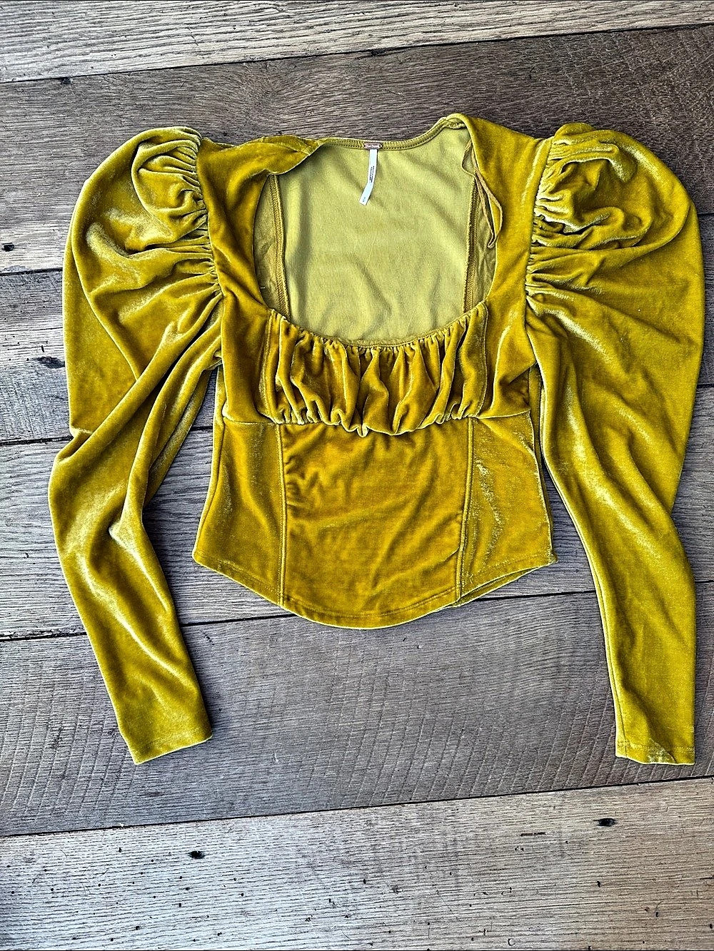 Free People Ruched Velvet top
